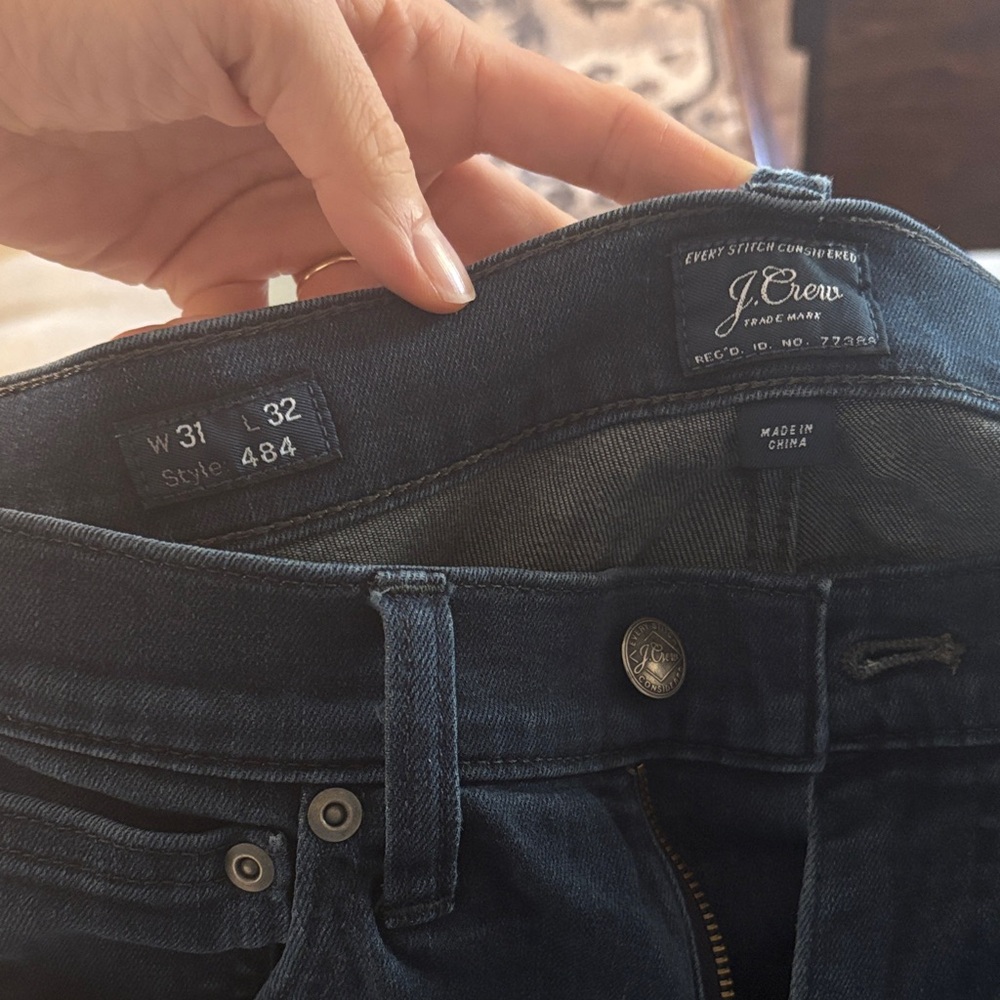 J. Crew Men's Dark Blue Slim Straight Jeans